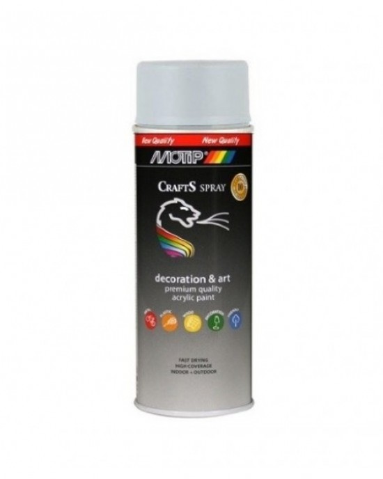 Motip Dupli Crafts Acrylic Paint Spray White with Glossy Effect 400ml RAL 9010 PAINT SPRAY 
