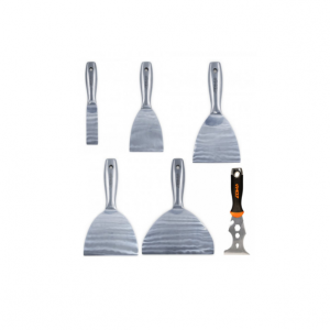 Set of 6 stainless steel spatulas with case