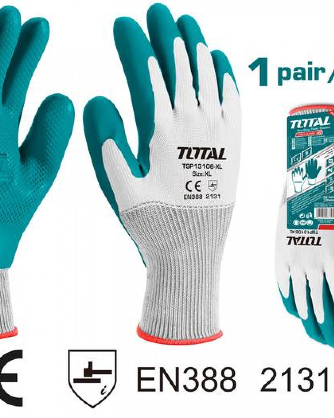 TOTAL TSP13106XL Latex Gloves