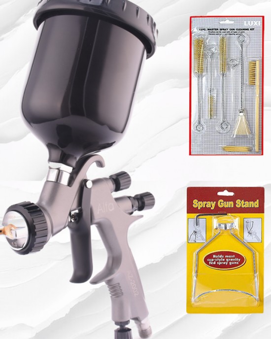 Alfa Gun Nozzle 1.8 mm Set with Cleaning Kit 11 pcs & Spray Gun Stand Alfa Gun Nozzle 1.8 mm Set with Cleaning Kit 11 pcs & Spray Gun Stand