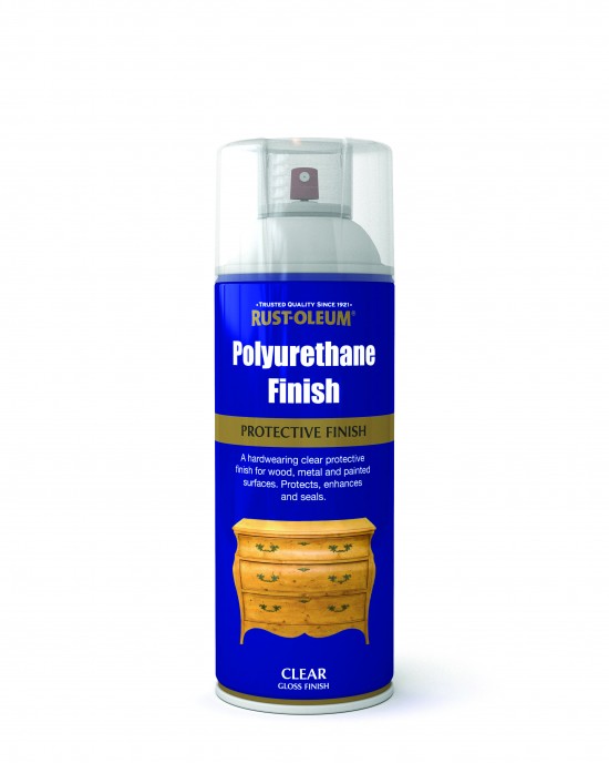 Rust-Oleum Polyurethane Finish Transparent Spray Varnish with Glossy Effect 400ml  PAINT SPRAY 