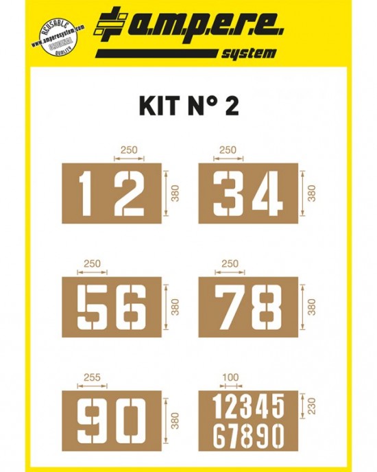 Ampere Stencil Kit Διαγράμμισης 6 τμχ Spray Διαγράμμισης