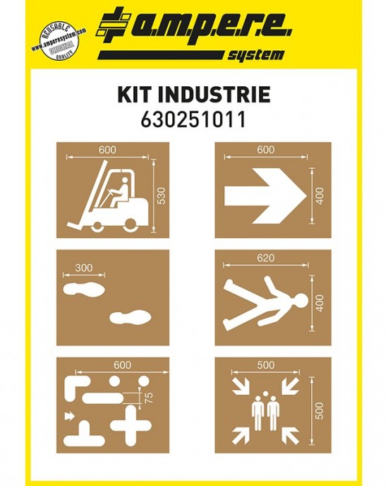 Ampere Stencil Kit Διαγράμμισης 6 τμχ Spray Διαγράμμισης
