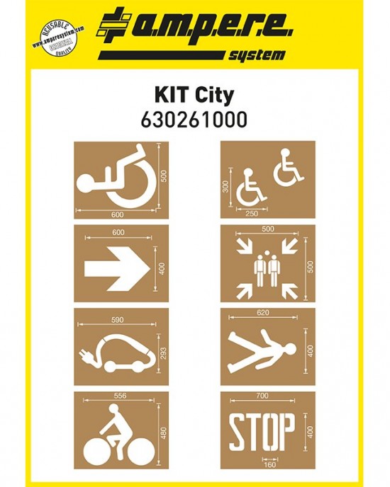 Ampere Stencil Kit Διαγράμμισης 8 τμχ Spray Διαγράμμισης